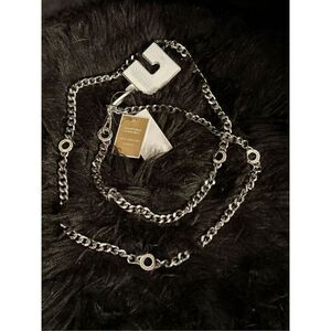 Michael kors mk circle curb chain belt/necklace/strap L/XL NWT